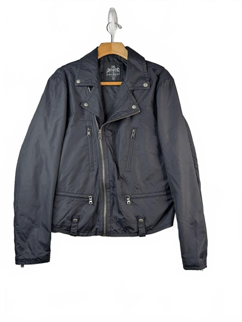Express black nylon moto jacket size small